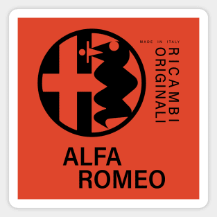 Alfa Romeo Ricambi Originali black text Magnet